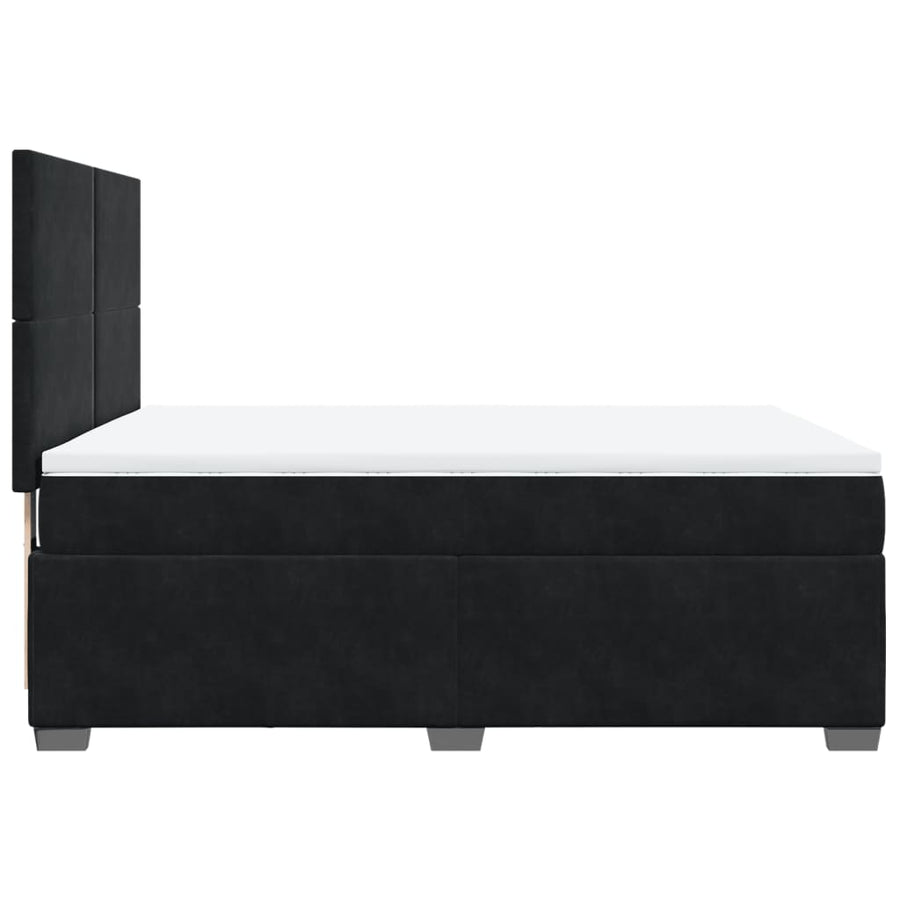 Boxspring met matras fluweel zwart 140x190 cm