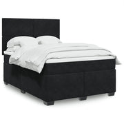 Boxspring met matras 140x190 cm zwart fluweel