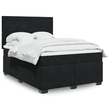 Boxspring met matras fluweel zwart 140x190 cm