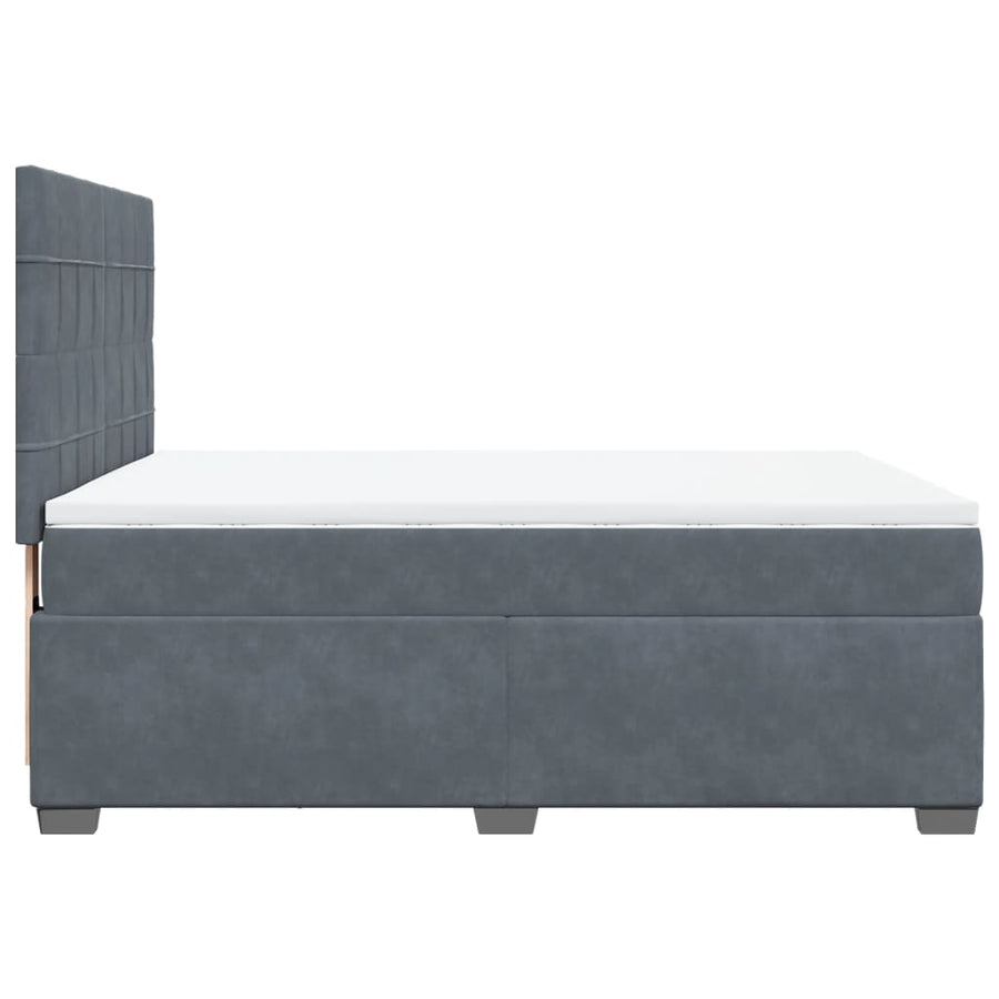Boxspring met matras fluweel donkergrijs 140x190 cm