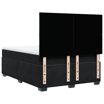 Boxspring met matras fluweel zwart 140x190 cm
