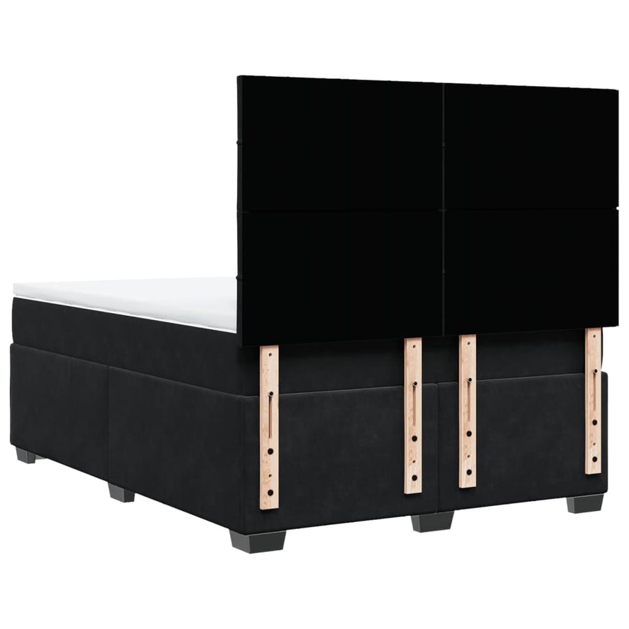 Boxspring met matras fluweel zwart 140x190 cm
