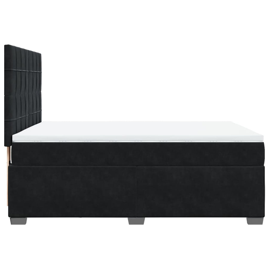 Boxspring met matras fluweel zwart 140x190 cm