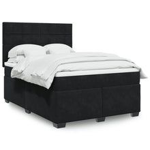 Boxspring met matras fluweel zwart 140x190 cm