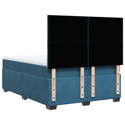 Boxspring met matras fluweel blauw 140x190 cm