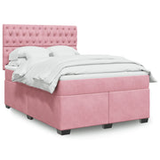 Boxspring met matras 140x190 cm roze fluweel