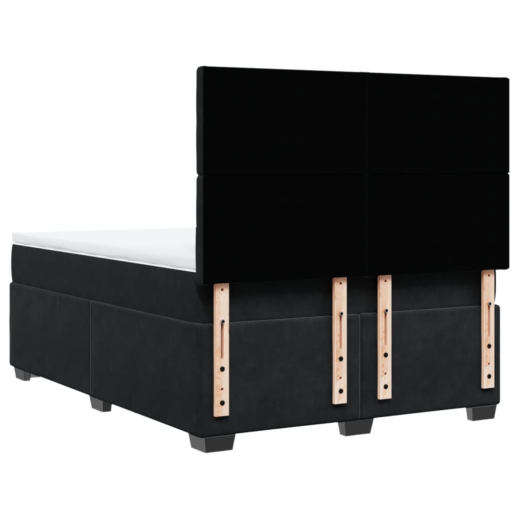Boxspring met matras fluweel zwart 140x190 cm