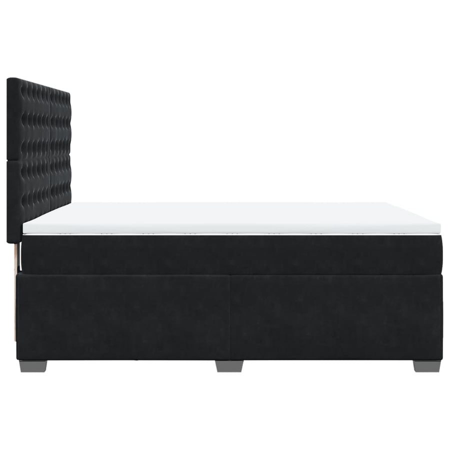 Boxspring met matras fluweel zwart 140x190 cm