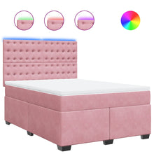 Boxspring met matras fluweel roze 140x190 cm
