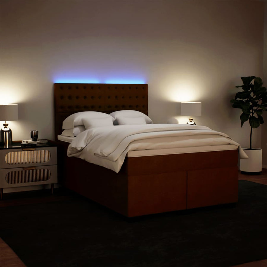 Boxspring met matras fluweel roze 140x190 cm