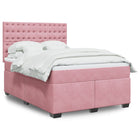 Boxspring met matras 140x190 cm roze fluweel