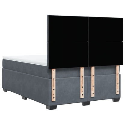 Boxspring met matras fluweel donkergrijs 140x200 cm