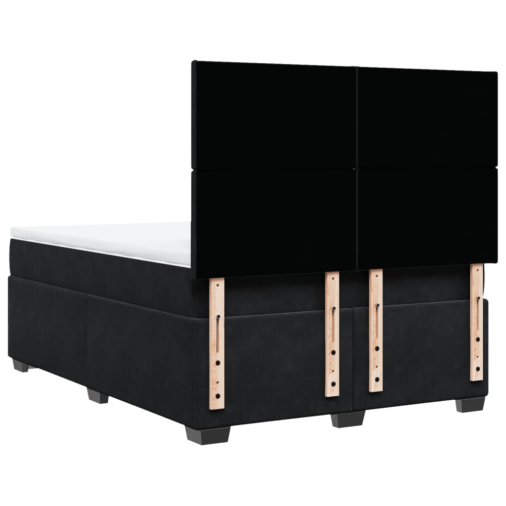 Boxspring met matras fluweel zwart 140x200 cm