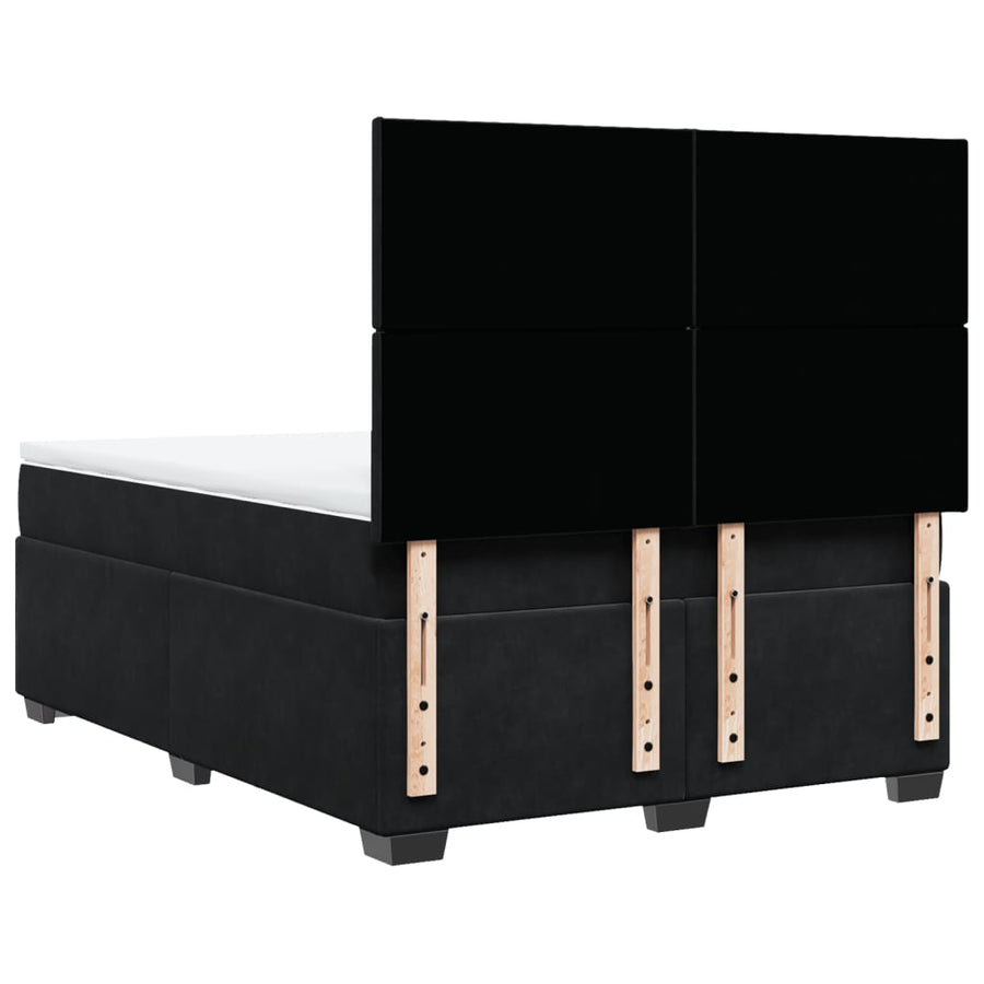 Boxspring met matras fluweel zwart 140x200 cm