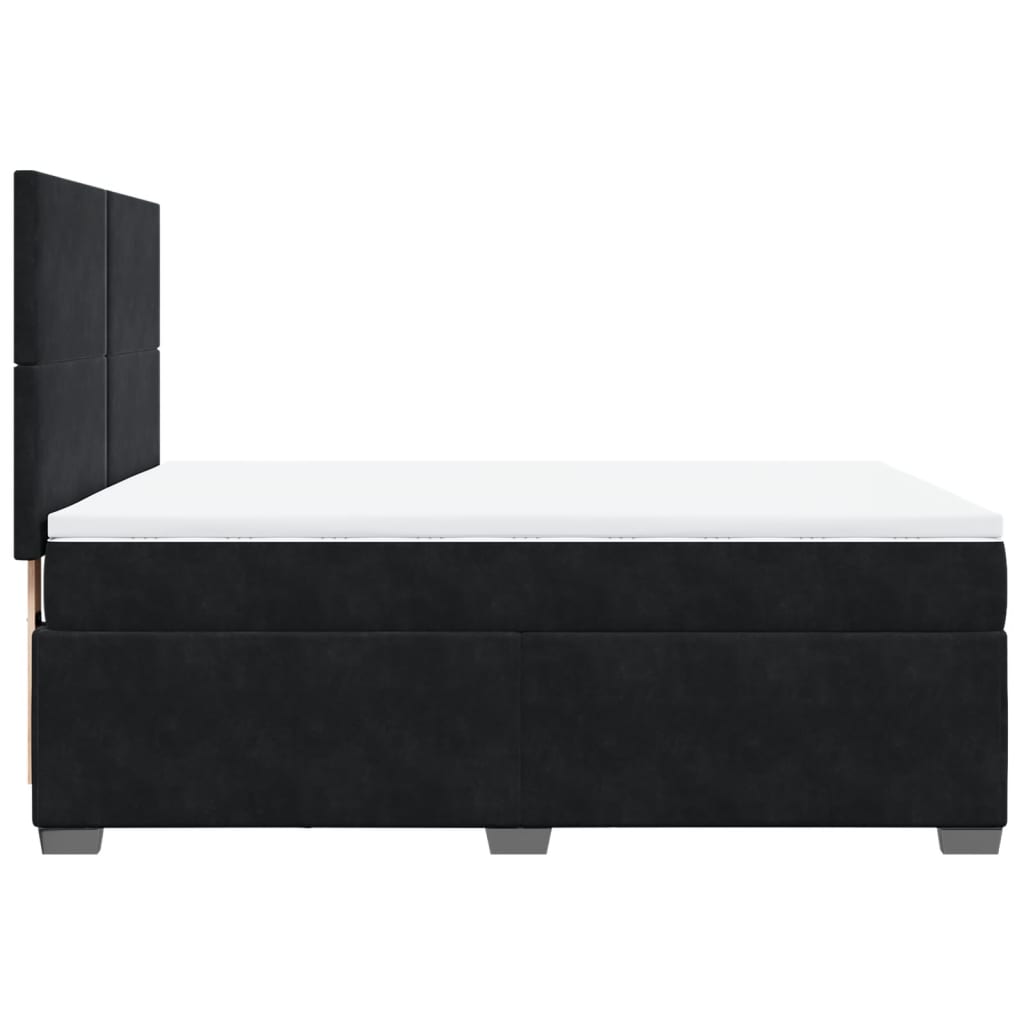 Boxspring met matras fluweel zwart 140x200 cm