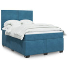 Boxspring met matras 140x200 cm fluweel blauw