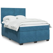 Boxspring met matras 140x200 cm fluweel blauw