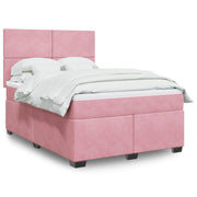 Boxspring met matras 140x200 cm roze fluweel