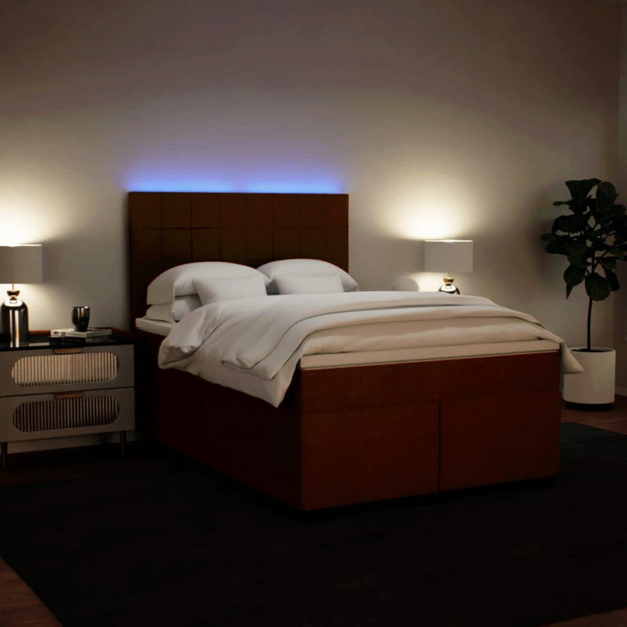 Boxspring met matras fluweel roze 140x200 cm