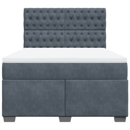 Boxspring met matras fluweel donkergrijs 140x200 cm