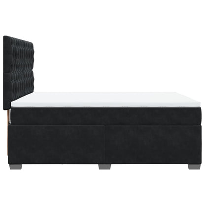 Boxspring met matras fluweel zwart 140x200 cm