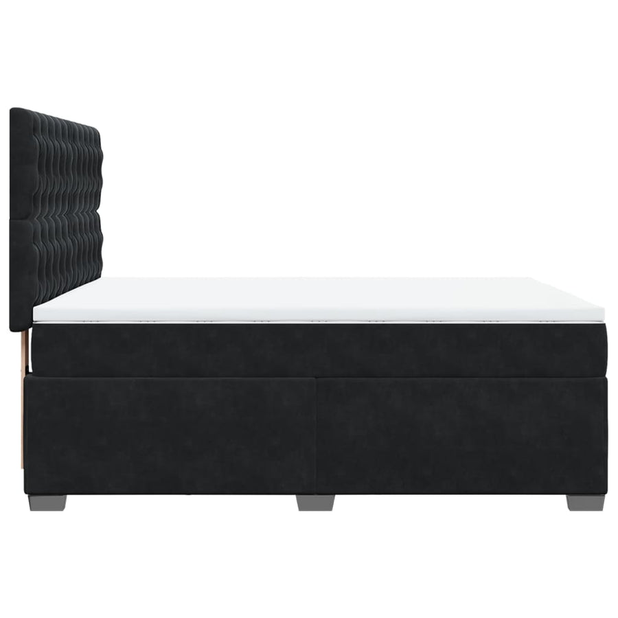 Boxspring met matras fluweel zwart 140x200 cm
