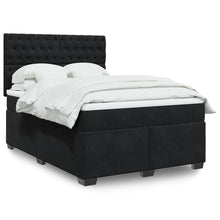 Boxspring met matras fluweel zwart 140x200 cm