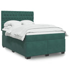 Boxspring met matras 140x200 cm donkergroen fluweel