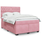 Boxspring met matras 140x200 cm roze fluweel