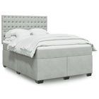 Boxspring 140x200 cm lichtgrijs fluweel
