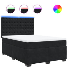 Boxspring met matras fluweel zwart 140x200 cm