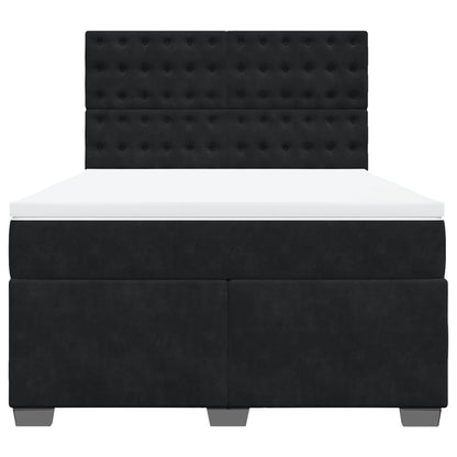 Boxspring met matras fluweel zwart 140x200 cm