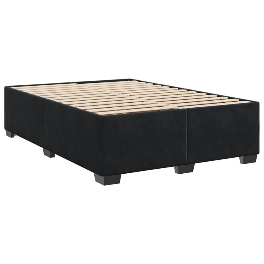 Boxspring met matras fluweel zwart 140x200 cm