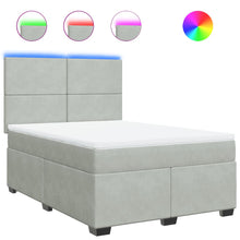 Boxspring met matras fluweel lichtgrijs 160x200 cm