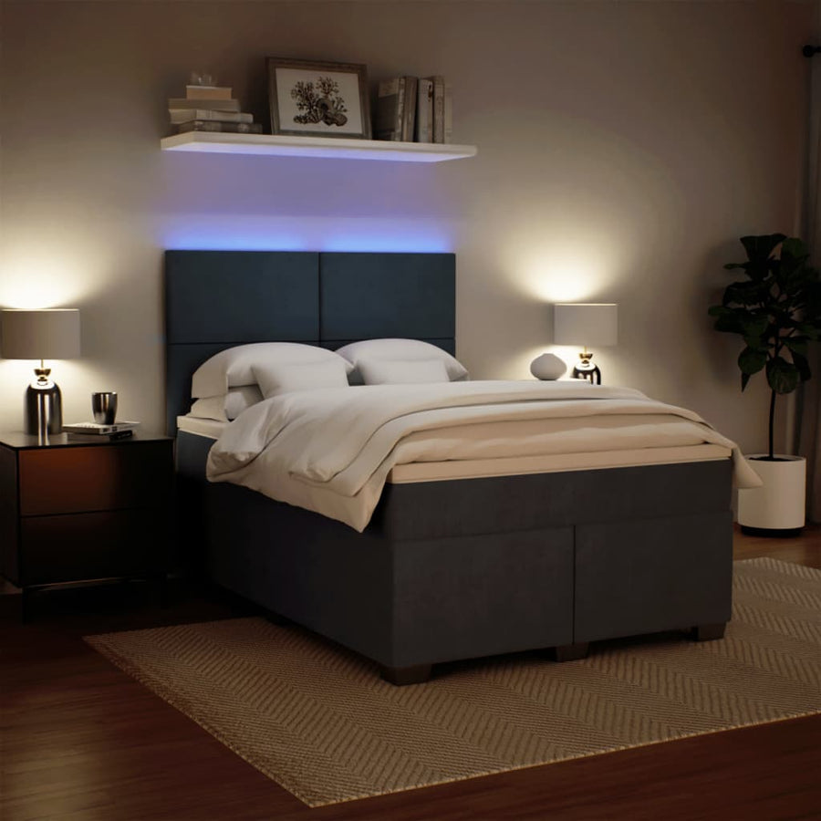 Boxspring met matras fluweel donkergrijs 160x200 cm