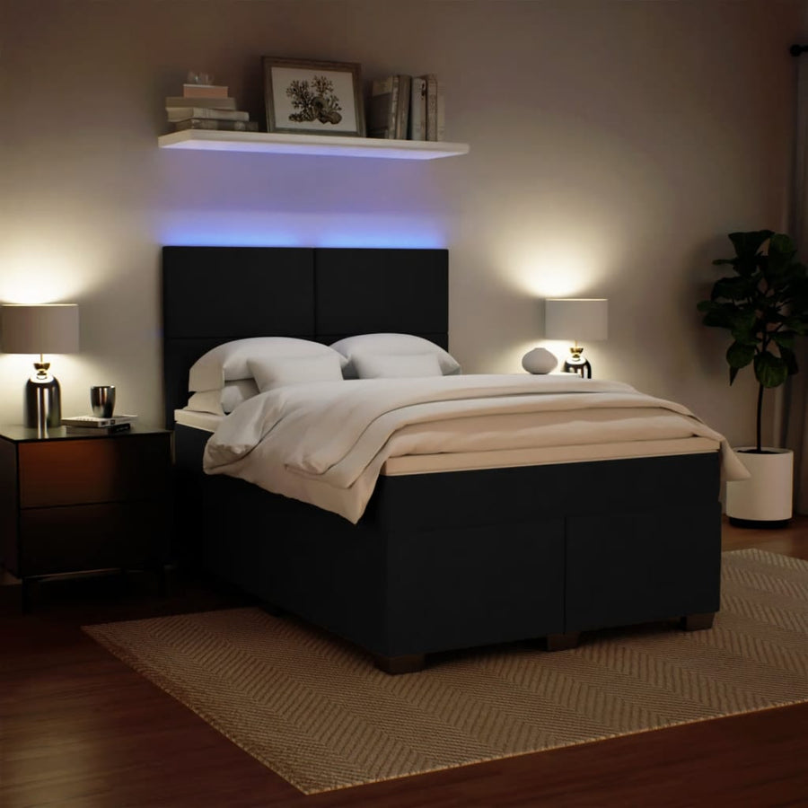 Boxspring met matras fluweel zwart 160x200 cm