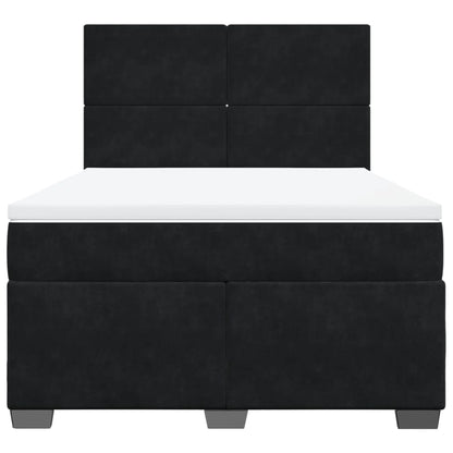 Boxspring met matras fluweel zwart 160x200 cm