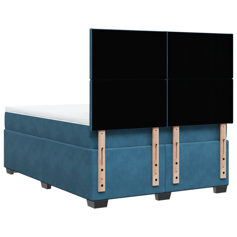 Boxspring met matras fluweel blauw 160x200 cm