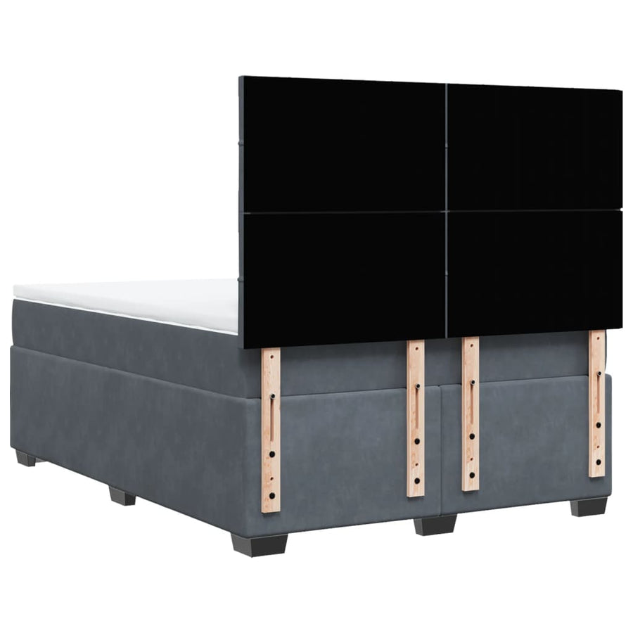 Boxspring met matras fluweel donkergrijs 160x200 cm
