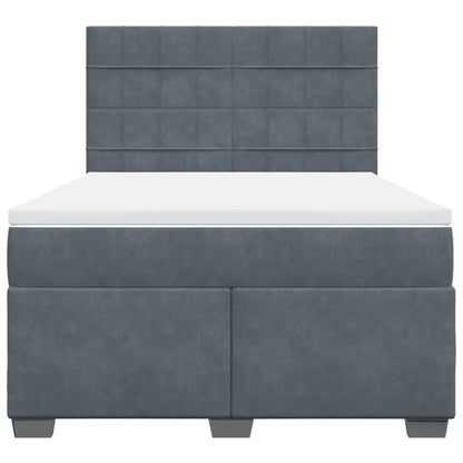 Boxspring met matras fluweel donkergrijs 160x200 cm