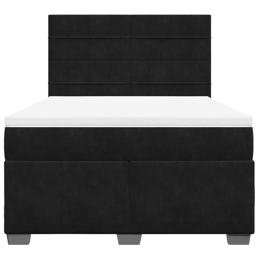 Boxspring met matras fluweel zwart 160x200 cm