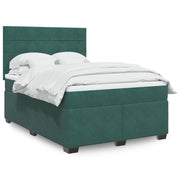 Boxspring met matras 160x200 cm fluweel donkergroen