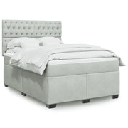 Boxspring met matras 160x200 cm lichtgrijs fluweel
