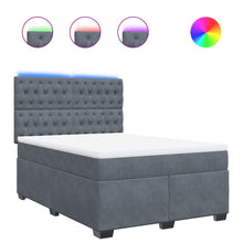 Boxspring met matras fluweel donkergrijs 160x200 cm