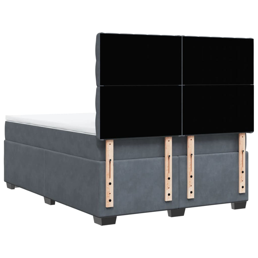 Boxspring met matras fluweel donkergrijs 160x200 cm