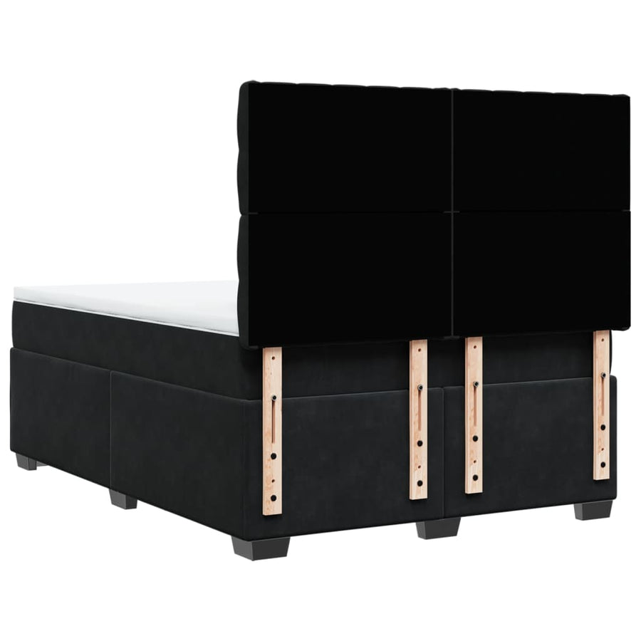 Boxspring met matras fluweel zwart 160x200 cm