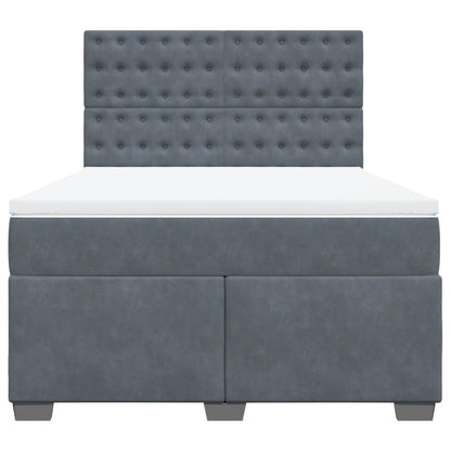 Boxspring met matras fluweel donkergrijs 160x200 cm