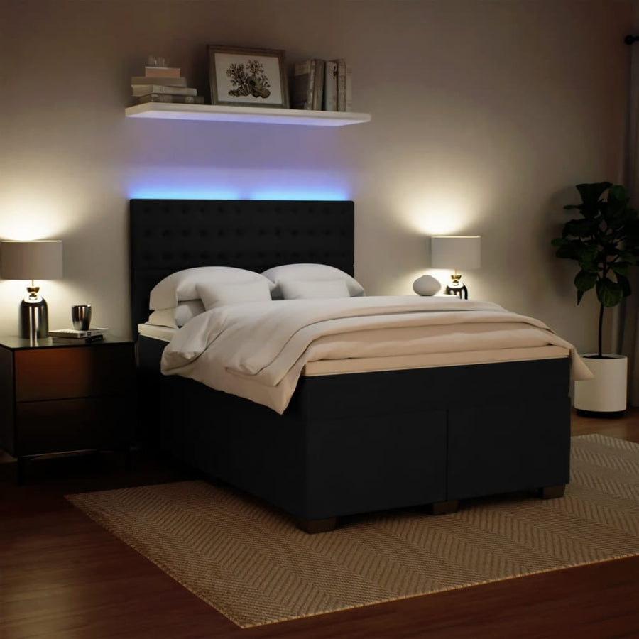 Boxspring met matras fluweel zwart 160x200 cm