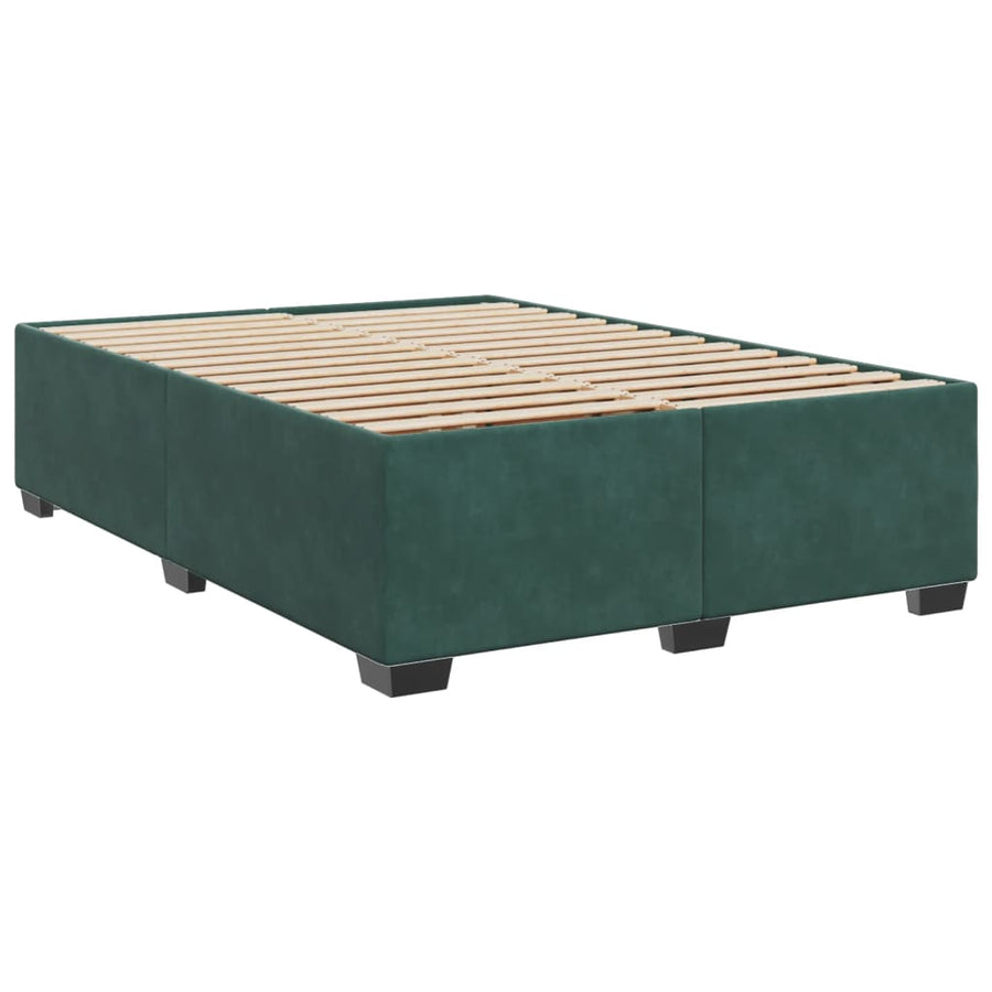 Boxspring met matras fluweel donkergroen 160x200 cm