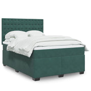 Boxspring met matras 160x200 cm fluweel donkergroen